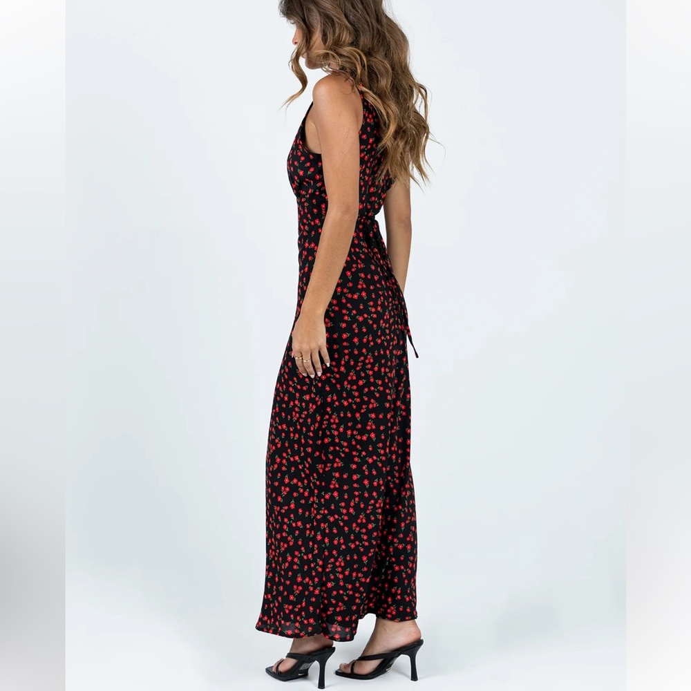 NWT PRINCESS POLLY- Nellie Maxi Dress Black/Red Floral - Picture 3 of 7